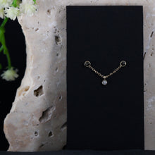 Load image into Gallery viewer, genuine diamond bezel set stone charm on a solid gold chain
