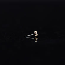 Load image into Gallery viewer, threadless end low profile genuine diamond stone set in 4 prong solid gold setting
